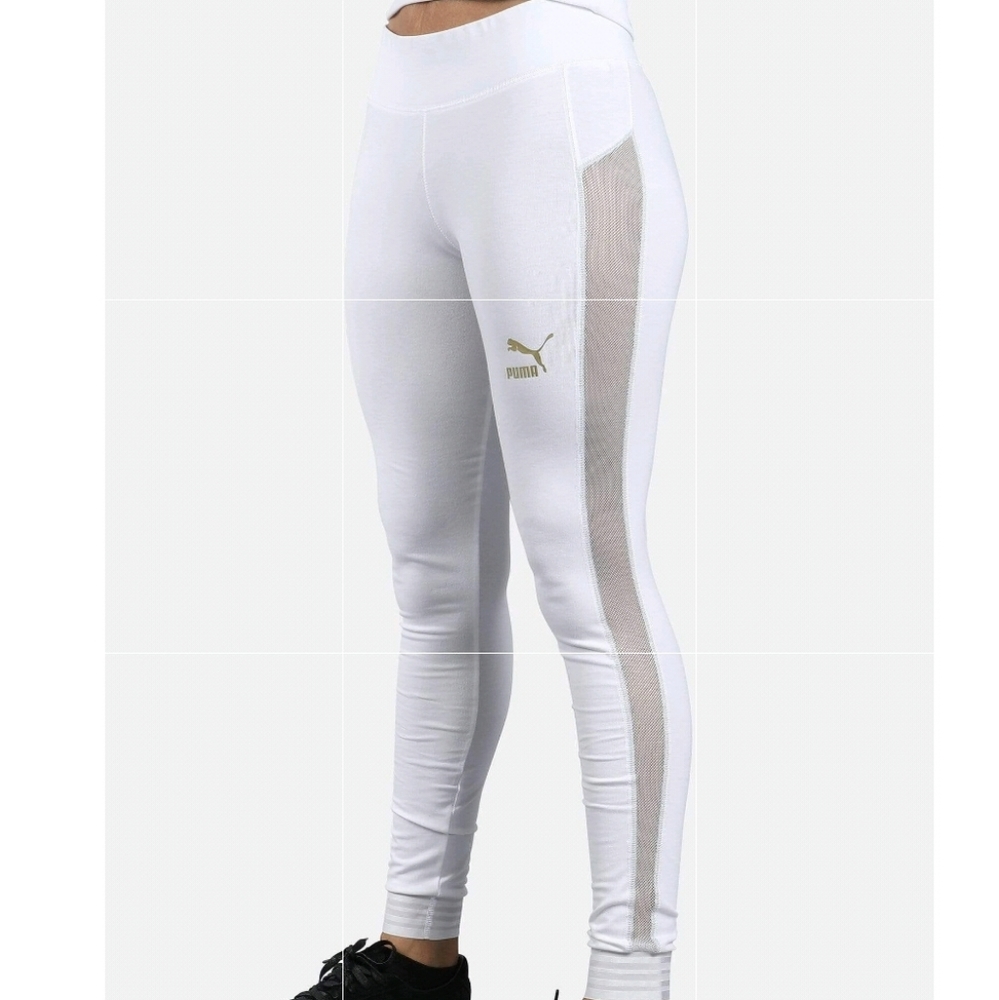 NWOT Limited Edition Puma Fashion T7 White Mesh Leggings